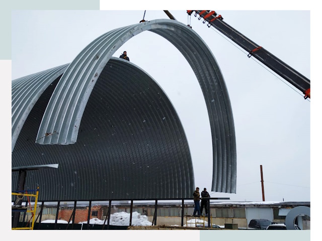 Полукруглые ангары в Махачкале